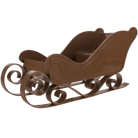 Homoyoyo Christmas Santa Sleigh Decoration Model Light Brown Holiday Ornament 1 Set Festive Home Decor