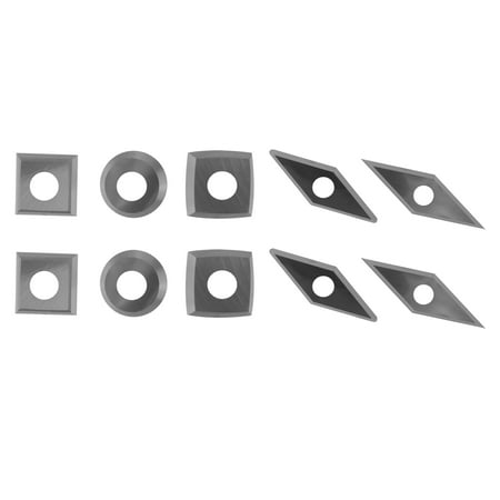 

10Pcs/Set Diamond Square Round Blades High Hardness Carbide Inserts Woodworking Turning Cutters for Boring Bar