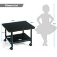 thumbnail image 5 of Topbuy 2-Tier Rolling Under Desk Printer Cart with 2 Storage Shelves Printer Stand for home office Black, 5 of 7