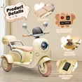 thumbnail image 6 of 12V Electric Motorcycle for Kids, 2 Seater Battery Power Ride on Motorcycle Toys with Slow Start, LED, Music, USB, 3 Wheel Electric Motorcycle for Boy Girl Birthday Gift, Beige, 6 of 7