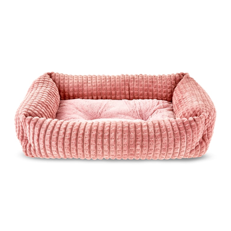 Vibrant Life Medium Flannel Waffle Bolster Bed, Pink photo 1