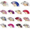 thumbnail image 2 of Iuhan 15Pcs Summer Hand Fans, Vintage Folding Flower Fans for Women, Chinese Dance Party Pocket Fans, Elegant Satin Fabric Wedding Bridal Gifts, Portable Decor for Wedding Party Dance, 2 of 9