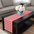 thumbnail image 4 of Red White Plaid Table Runner 72 Inches Long, Modern Farmhouse Buffalo Check Gingham Kitchen Coffee Dining Table Decoration for Home Party Birthday Wedding Home Decor 16x72 Inches, 4 of 8