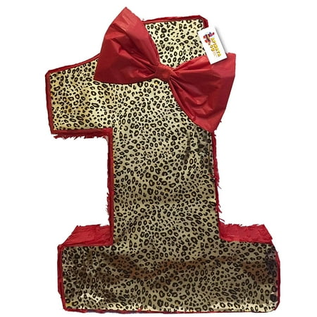- APINATA4U Red & Leopard Print Number One Pinata 20