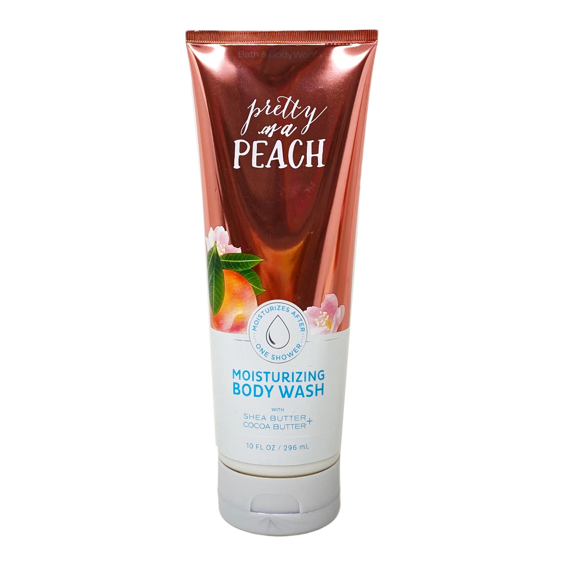 Bath and Body Works Pretty As A Peach 2 Pack Moisturizing Body Wash Set with a Shower Loofah