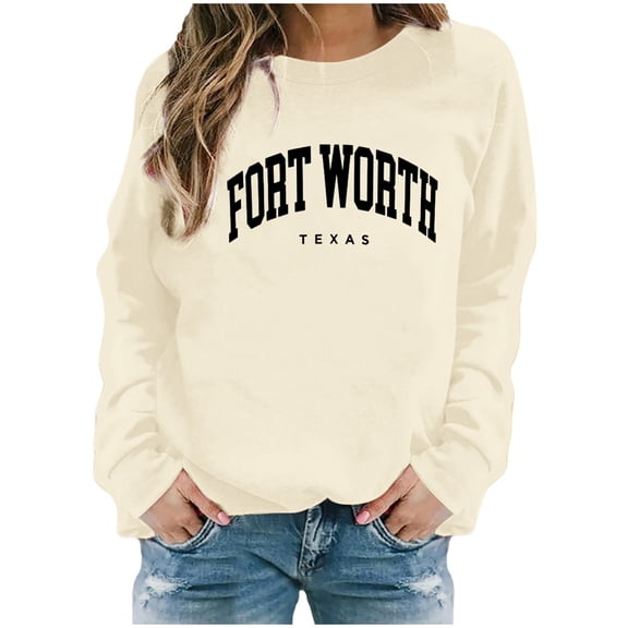 Women Lettering Printed Graphic Sweatshirt Crewneck Long Sleeve Loose Fit Slouchy Casual Lounge Top