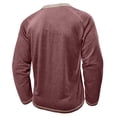thumbnail image 4 of Defitshape Men's Button Blouse Casual Shirt 2025 Long Sleeve Patch Pocket Regular Fit Elasthane Henley Thin Top Red X-Large, 4 of 5