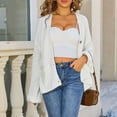 thumbnail image 5 of Women's Knit Cardigan Sweater Long Sleeve Split Button Down Cardigans with Pockets Oversized Chunky Sweater Coats White, XL, 5 of 7