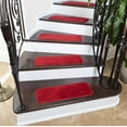 thumbnail image 2 of Ottomanson Comfort Washable Non-Slip Rubberback Solid 9" x 26" Indoor Stair Treads, 5 Pack, Red, 2 of 12