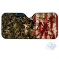thumbnail image 2 of Xoenoiee Deer Camo American Flag Pattern Car Windshield Sun Shade Foldable Auto Front Windshield Shade for Sun, Heat and UV Rays, Sunshade for Car Front Window and Interior Sun Protection, 2 of 7