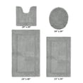 thumbnail image 2 of Better Trends Bath Rug 4 Piece Set 100% Cotton Soft Bathroom Seat Covers Water Absorbent Reversible Machine Washable for Bathroom Decor U-Shaped Toilet Base Contour Lid CoverSilver Lux Collection, 2 of 4