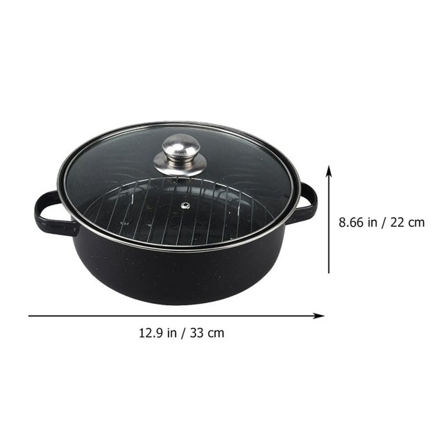 HLONK Poêle à Rôtir avec Grille et Couvercle - Ensemble de 26CM