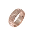 thumbnail image 6 of 14K pink rose gold custom made Hawaiian plumeria scroll ring raised letter 6mm size 11.5, 6 of 7
