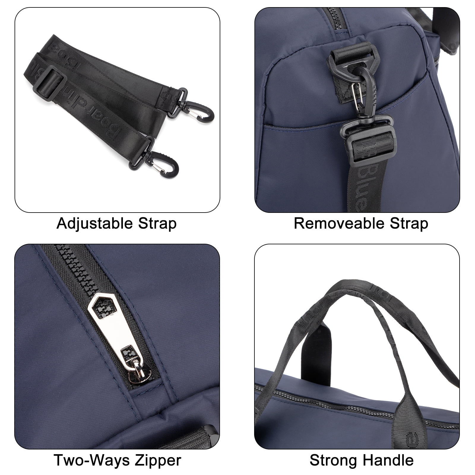 For United Airline 17x10x9 Inches Personal Item Underseat Travel duffle bag, ports Tote Gym Bag,Shoulder Weekender Overnight Bag (Navy)