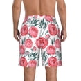 thumbnail image 3 of Naloa Rose Flowers Men's Beach Shorts, Surfing shorts, Swim trunks, Quick Dry Swim Trunks for Surfing Beach Fun - Small, 3 of 9