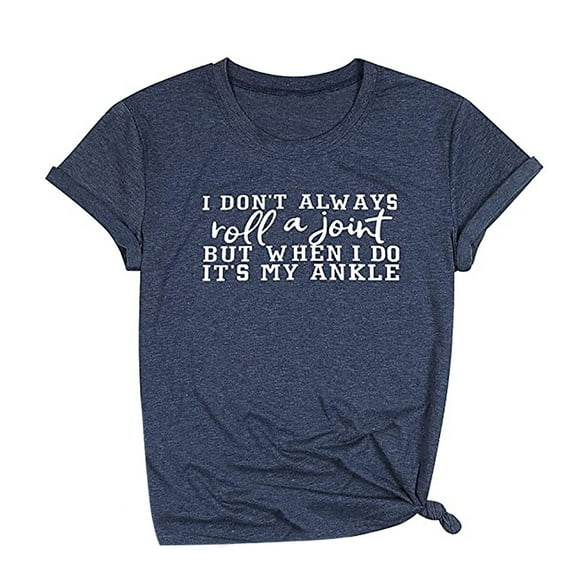 Pntutb Womens Tops Casual Loose Fit Plus Size Alphabet Print Tee Shirts Tops