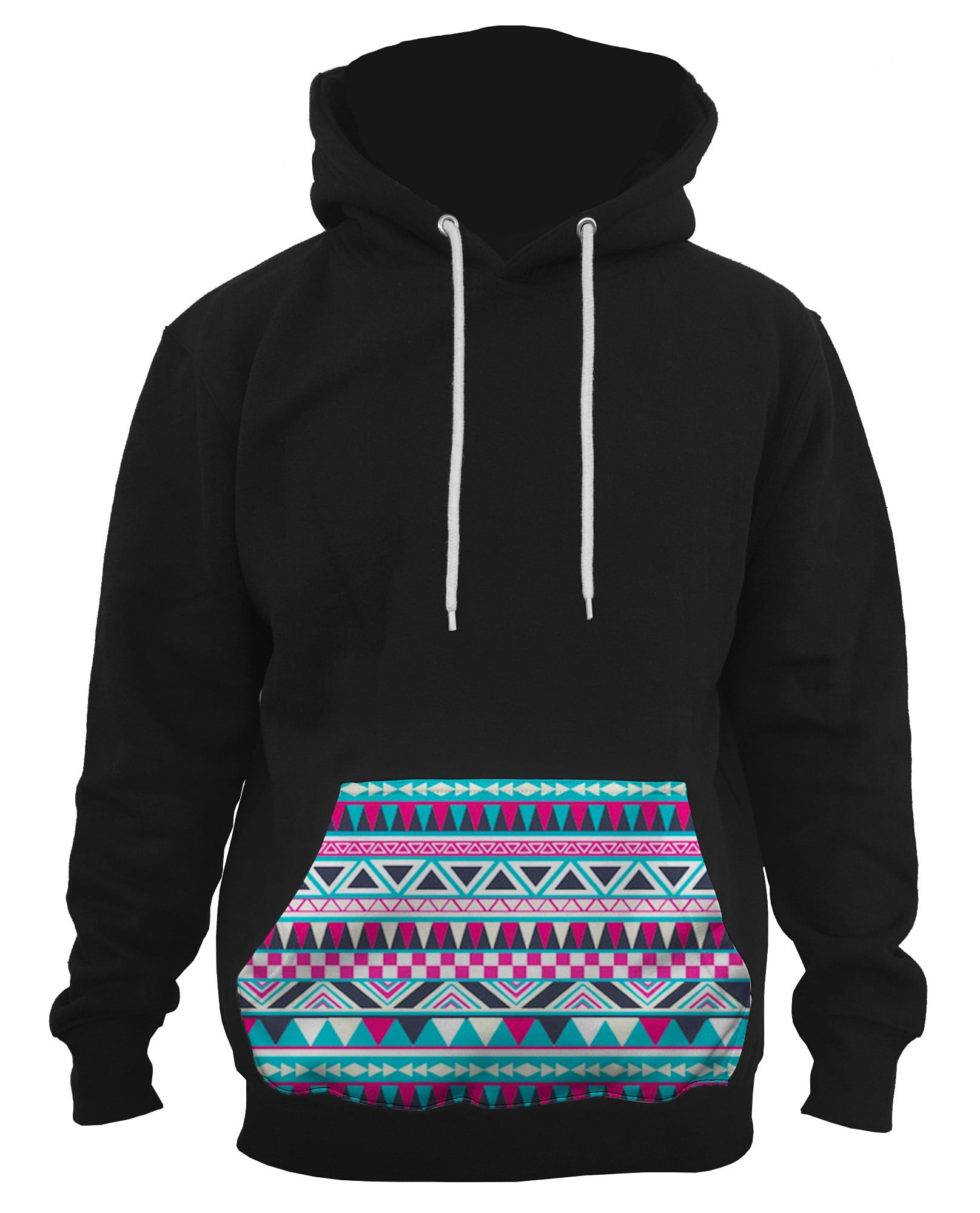 C18 Hoodie Sweatshirt Jacket Top Mens Aztec Print Patch Hooded 