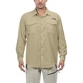 thumbnail image 2 of Little Donkey Andy Men’s UPF 50+ Long Sleeve UV Protection Fishing Shirt, Breathable and Quick Dry Khaki S, 2 of 7