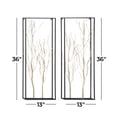 thumbnail image 3 of DecMode Gold Metal Branch Tree Wall Decor with Black Frame (2 Count), 3 of 10