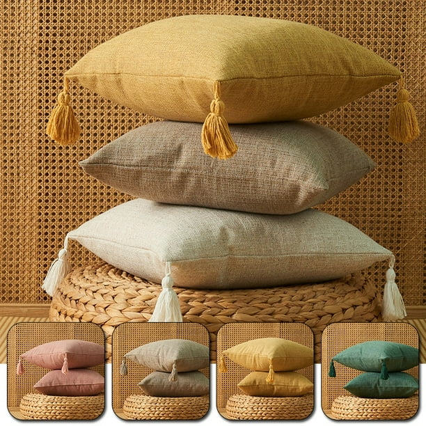 Plain linen cushion outlet covers