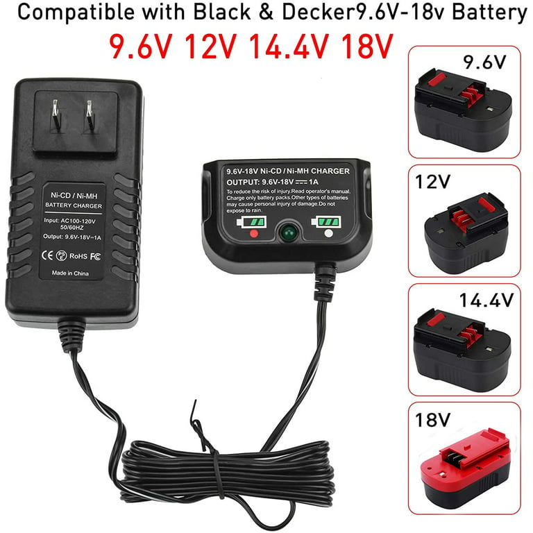 2Packs HPB18 3.6Ah 18Volt Replacement for Black and Decker 18V Battery  Compatible with Black and Decker HPB18 244760-00 FS18FL and 90556254-01  Charger
