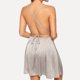 thumbnail image 5 of ICHUANYI Clearance Women Satin Silk Pajamas Bandage Nightdress Lingerie Underwear Sleepwear Nightdress(Silver, L) Ichuanyi Ichuanyi, 5 of 9