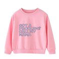 thumbnail image 3 of Boys Sweatshirt Long Sleeve Plus Warm Pullover Cute Letter Print Casual Thick Round Neck Tops Pink 3 Years-4 Years, 3 of 5