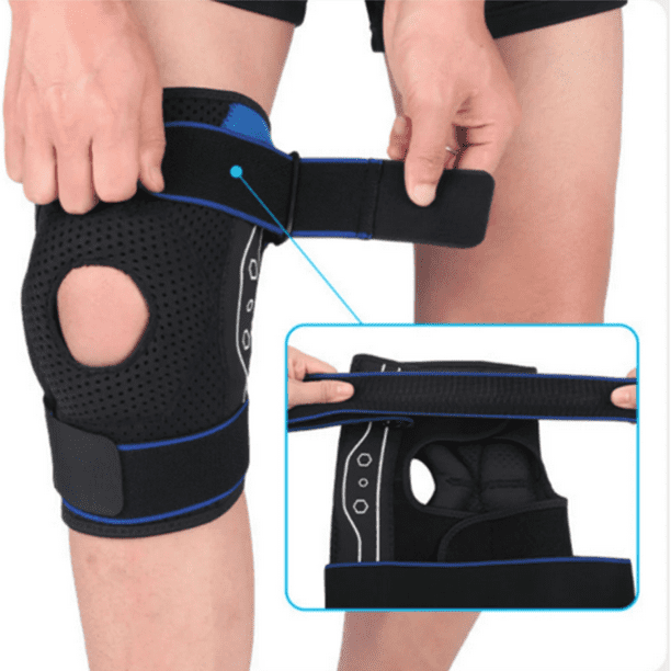 Genouillères avec stabilisateurs latéraux Attelle de soutien de compression  du genou réglable Attelle de soulagement de l'inconfort 