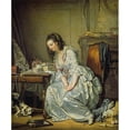 thumbnail image 2 of Jean-Baptiste Greuze 20x23 Black Ornate Framed Double Matted Museum Art Print Titled: The Broken Mirror (C. 1762 - 1763), 2 of 5