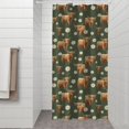 thumbnail image 2 of Green Highland Cow Daisy Pattern Shower Curtain 36"x72" ,Bathroom Decorative Shower Curtains Set with 12 Hooks,Modern Waterproof Washable Shower Curtain, 2 of 6