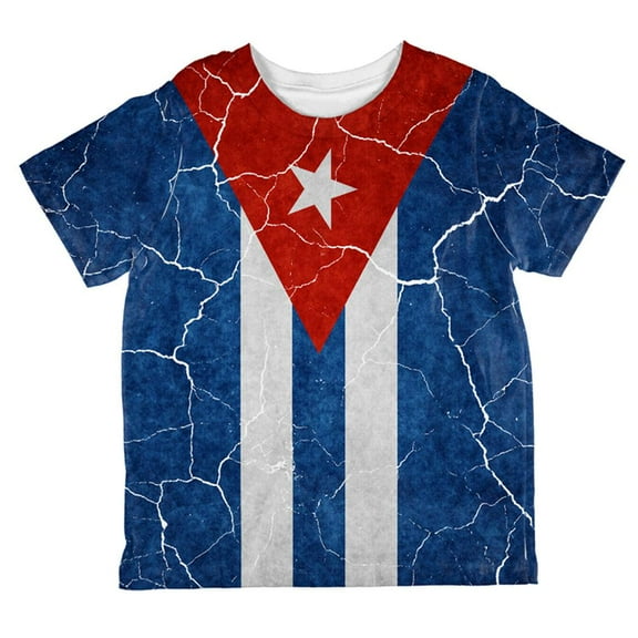 Distressed Cuban Flag All Over Toddler T Shirt Multi 4T