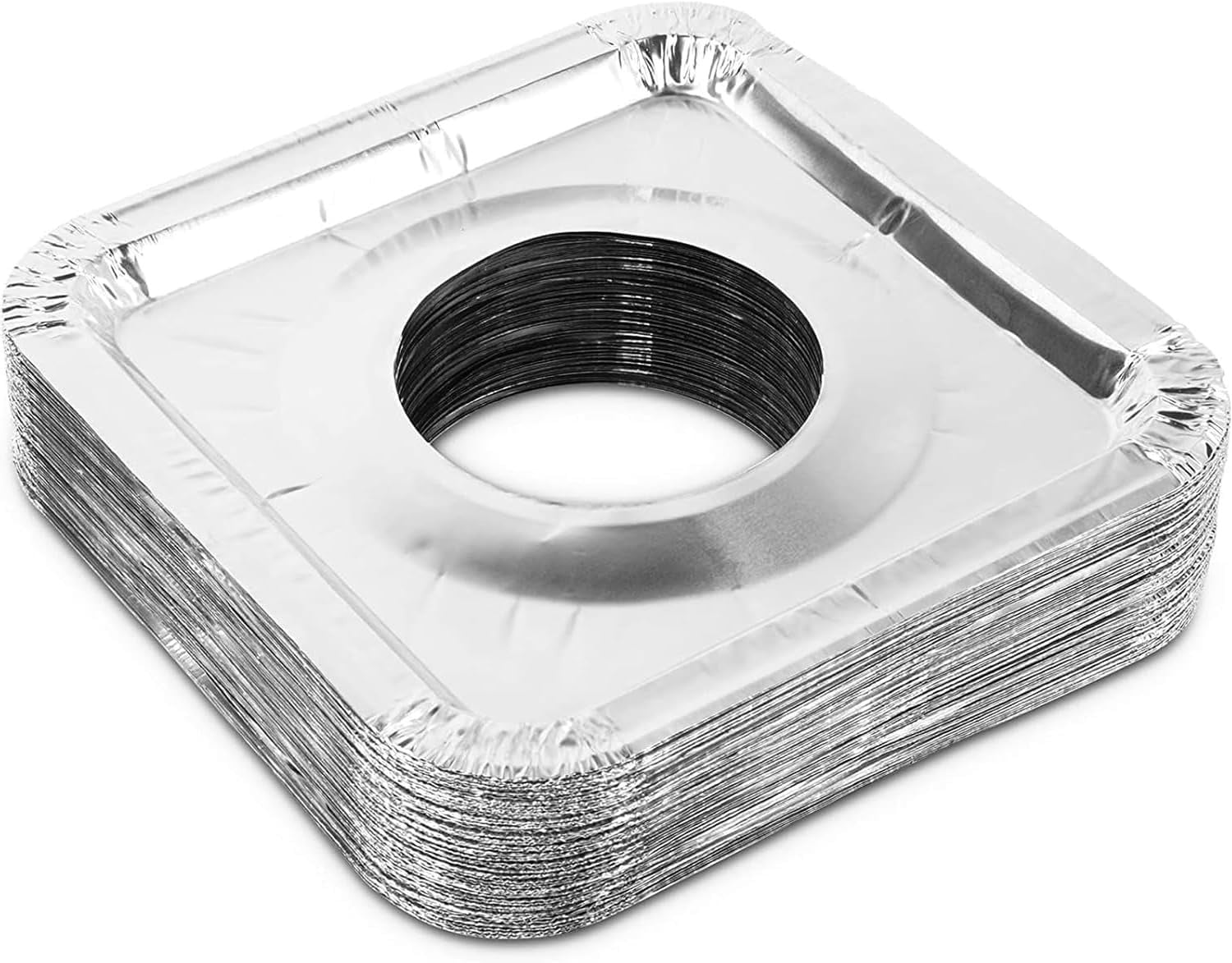 EcoQuality Disposable Aluminum Burner Liners 8.5 Inch Square Foil Stove Top Covers for Gas Ranges Protects from Oil Grease and Food Spills Easy Cleanup and Cooking Protection (288)
