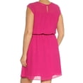 thumbnail image 3 of MAISON JULES Womens Pink Textured Ruffled Sleeveless Jewel Neck Above The Knee Blouson Dress XL, 3 of 4