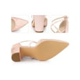 thumbnail image 2 of BLISSFUL STEP Pointed Toe Cross Straps Block Heel Lace Pumps for Women, 2 of 5