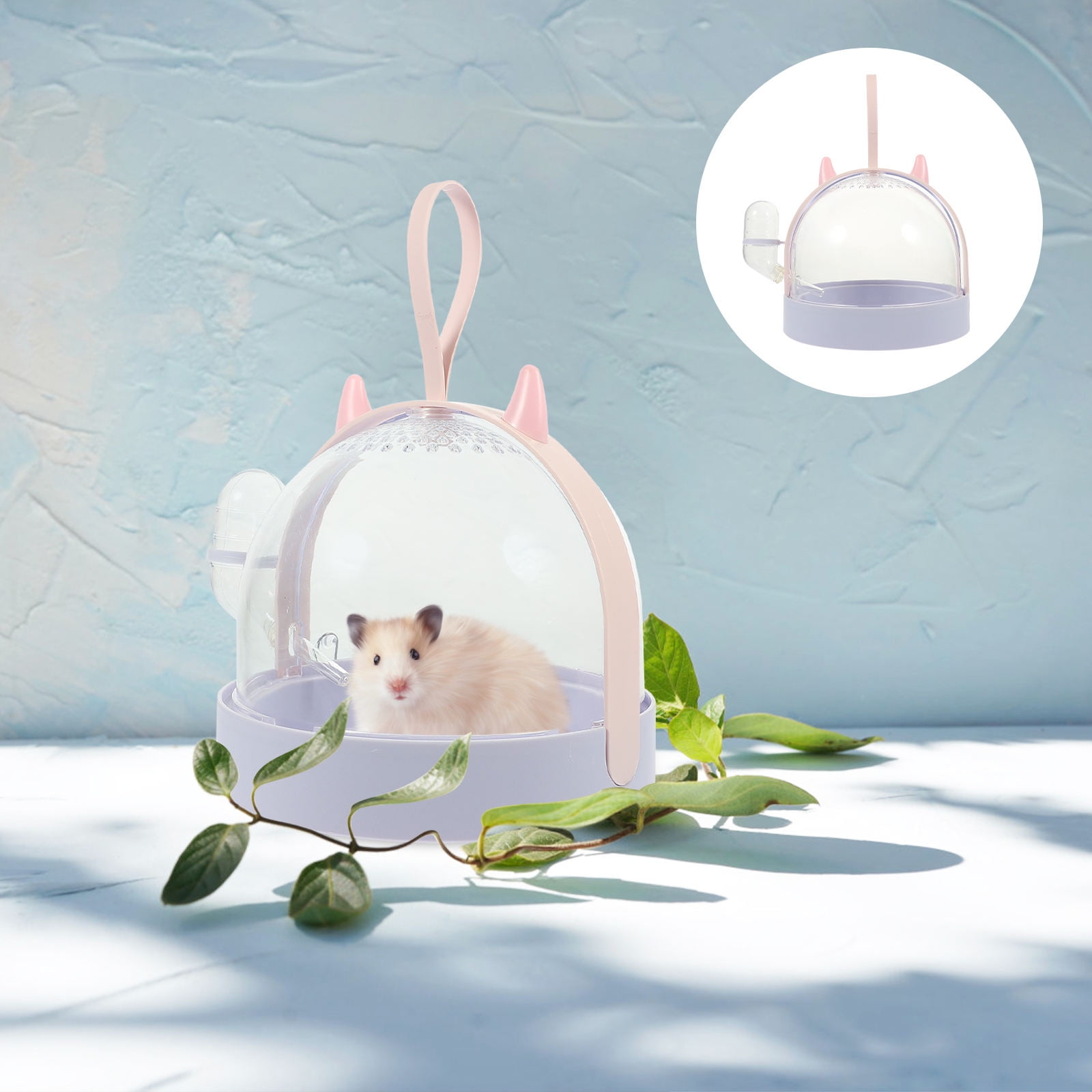 OULII Convenient Purple Hamster Travel Cage Portable Carrier for Small Pets Like Rats and Chinchillas