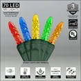 thumbnail image 5 of Wintergreen Lighting 70 Multicolor LED Christmas Tree Lights, 4" Spacing, 24', Faceted String Lights for Holiday Party Decoration, 5 of 8