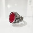 thumbnail image 3 of AAA Ruby Corundum Mens Ring, Natural Ruby Corundum Ring, July Ring, Silver Jewelry, 925 Silver Ring, Gift, Heavy Mens Ring, Arabic Design, Ottoman Style Ring, Christmas, Turkey Mens Signet Ring, 3 of 7