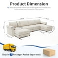 thumbnail image 3 of HOMYEDAMIC Oversized Chenille Sectional Sofa with Ottoman, U Shaped Deep Seat Modular Couch, DIY Combination Modern Sectional for Living Room, 3 of 8