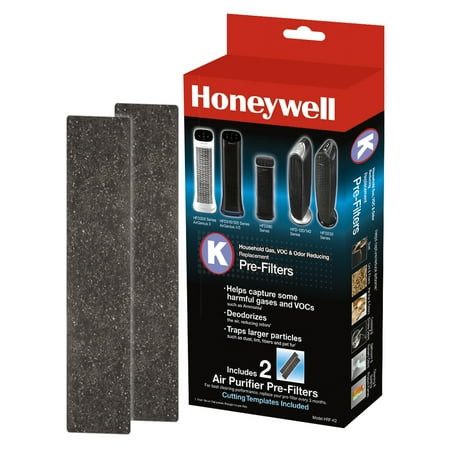 Honeywell Odor & Gas Reducing Pre-Filter K, 2 Pack, HRF-K2