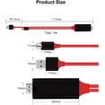 thumbnail image 4 of KOMI Lightning to HDMI Adapter Cable,1080P Digital AV Sync Audio & Video Connectors Cord for TV/Projector/Monitor-6.6ft, 4 of 5