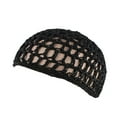 thumbnail image 2 of Duoif Beanies Hats Men, Women's Handmade Hairnet Wig Cap Top Net Cap Solid Color Hair Cap Sleeping Cap Wool Beanie Winter Hats for Women Black, 2 of 9