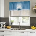 thumbnail image 5 of Summer Valances for Windows, Decorative Rod Pocket Window Valance Curtains, Modern Blue Lake Sparkle White Flowers Lotus Short Curtain Drapes for Kitchen/Bathroom/Living Room, 2 Panels, 54" W x 18" L, 5 of 9