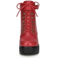 thumbnail image 2 of DARING DIVA Strappy Platform Stiletto Heels Zip Sandals Red 10, 2 of 7