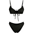 thumbnail image 2 of LSLJS Women's Split Body Bikini Solid Color Three Point Sexy Suspender Hollowed Out Swimsuit, Bikini Sets, 2 of 6