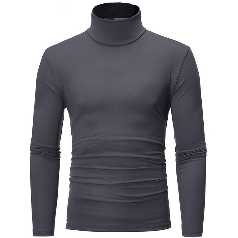 Men's Turtleneck Long Sleeve Solid Colour Stretch Slim Fit