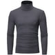 thumbnail image 1 of Camisa de manga larga con cuello alto de poliéster para hombre - Corte ajustado, color liso - Moda/deportivo - Tallas M-XXL, 1 of 5