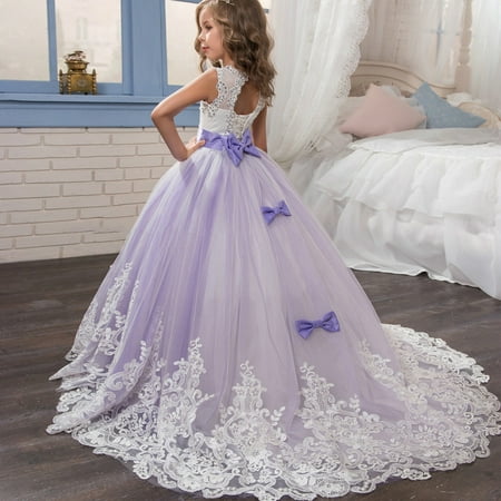 

Flower Girl Dress Short Sleeve Fashion Dress Casual Print Purple 170