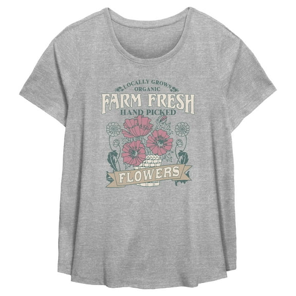 Women's Lost Gods Farm Fresh Hand Picked Flowers Graphic T-Shirt