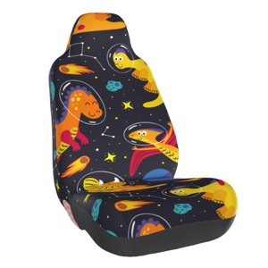 Lsque Dinosaurs in Space Pattern Car Seat Covers for Front Seats , Waterproof Seat Covers for Cars, Sporty Front Seat Covers,Car Seat Cover Protector Front Seats
