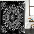 thumbnail image 3 of Black Boho Waterproof Fabric Shower Curtain,Retro Farmhouse Neutral Abstract Geometric Waterproof Fabric Shower Curtain for Bathroom Curtains Bathtubs Shower Curtains with 12 Hooks Extra Long 72x84, 3 of 8